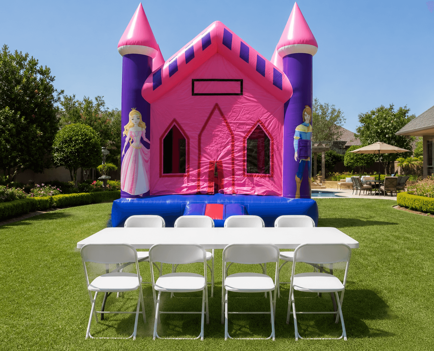 120 Princess Castle + Table & 8 Chairs