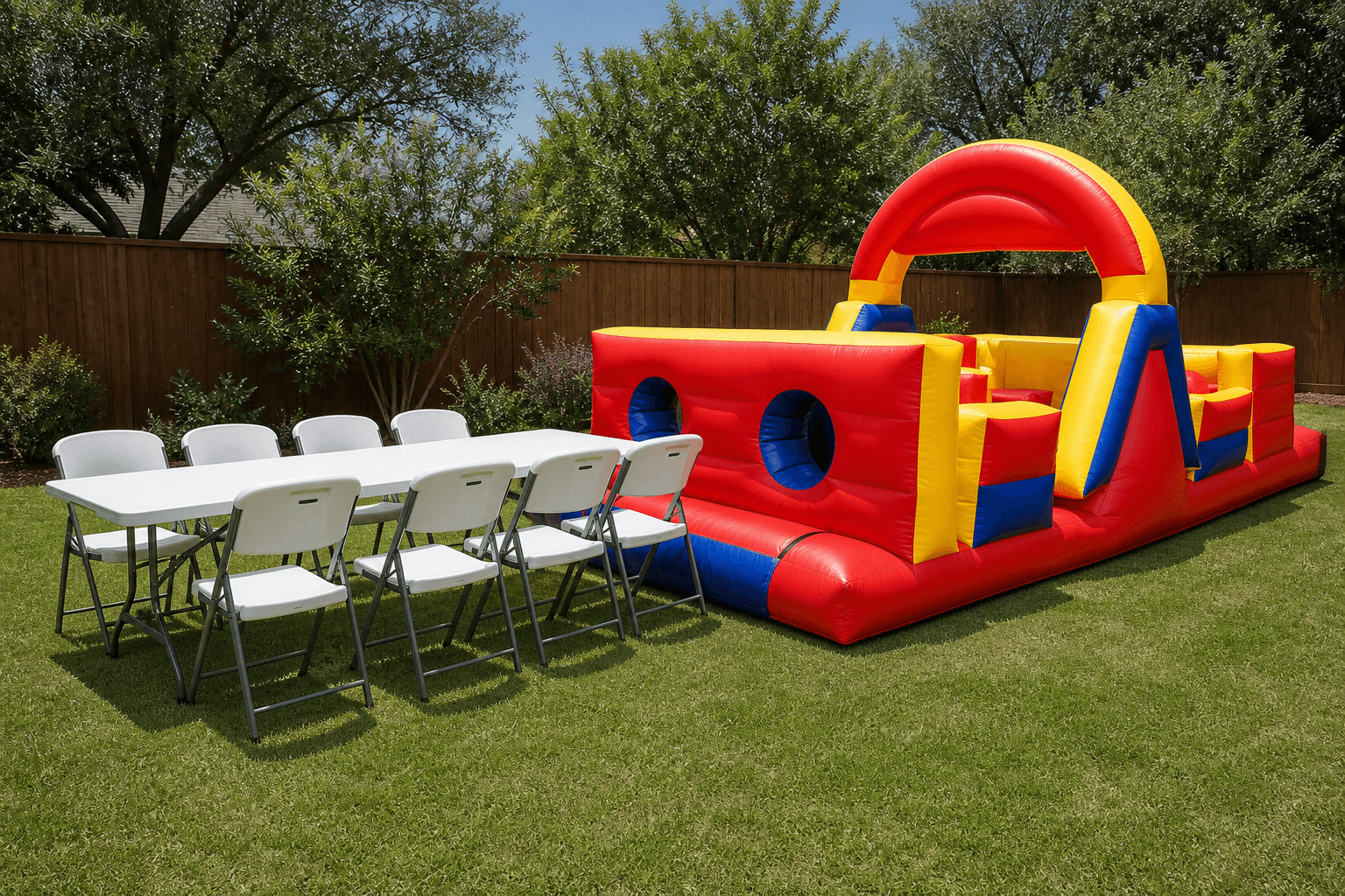 40' Radical Run Obstacle Course + Table & 8 Chairs
