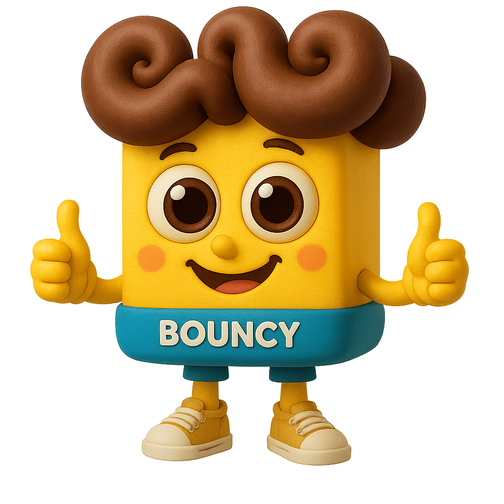 Bouncy, the Bouncehouse360 mascot